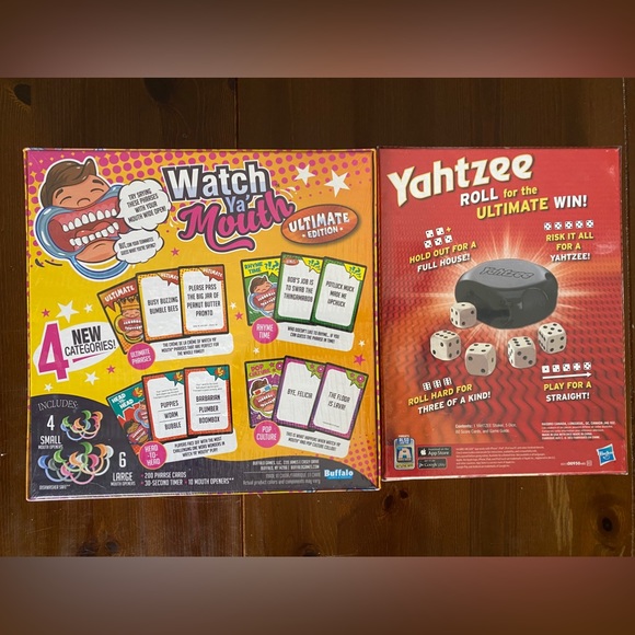 NWT- Yahtzee AND “watch ya mouth” board games!  Sealed, never opened! - Picture 2 of 2
